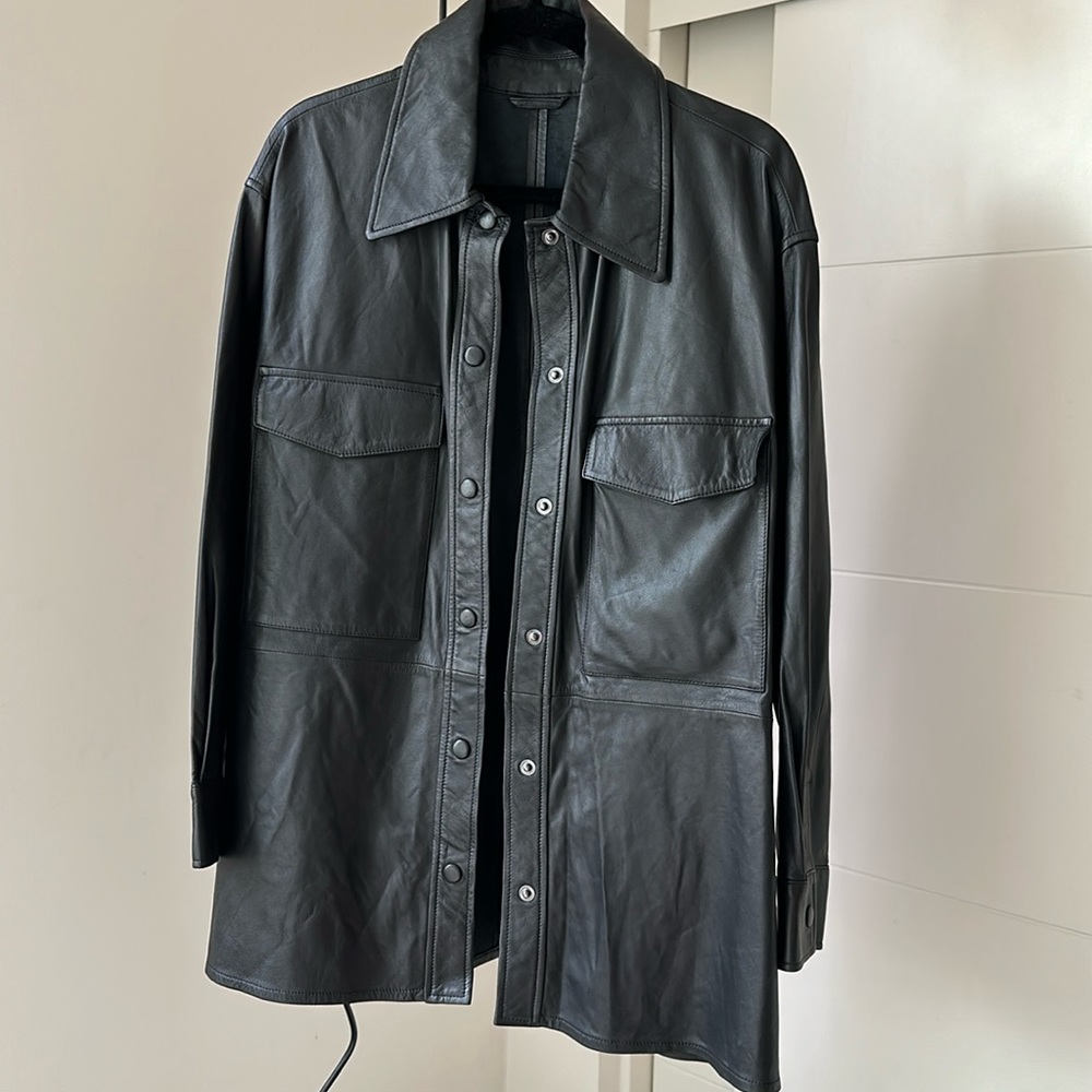 100% Leather Shirt MNG Jacket